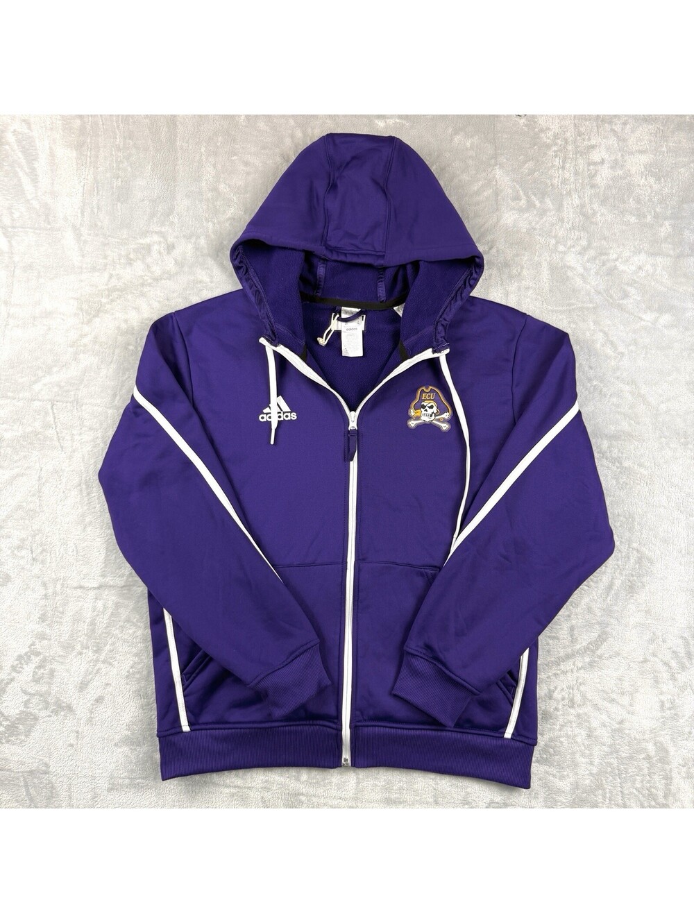 East Carolina University Pirates Adidas Full Zip Hoodie Men's M Team Athletic